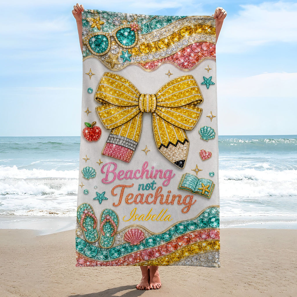 Personalized Beach Towel with Fun Quote Gift for Teacher