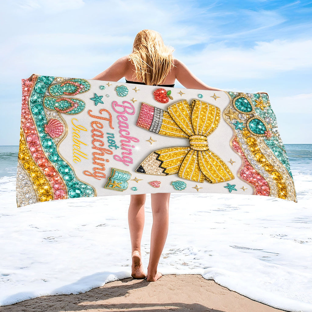 Personalized Beach Towel with Fun Quote Gift for Teacher