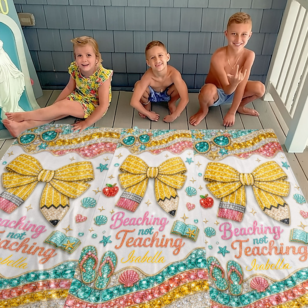 Personalized Beach Towel with Fun Quote Gift for Teacher