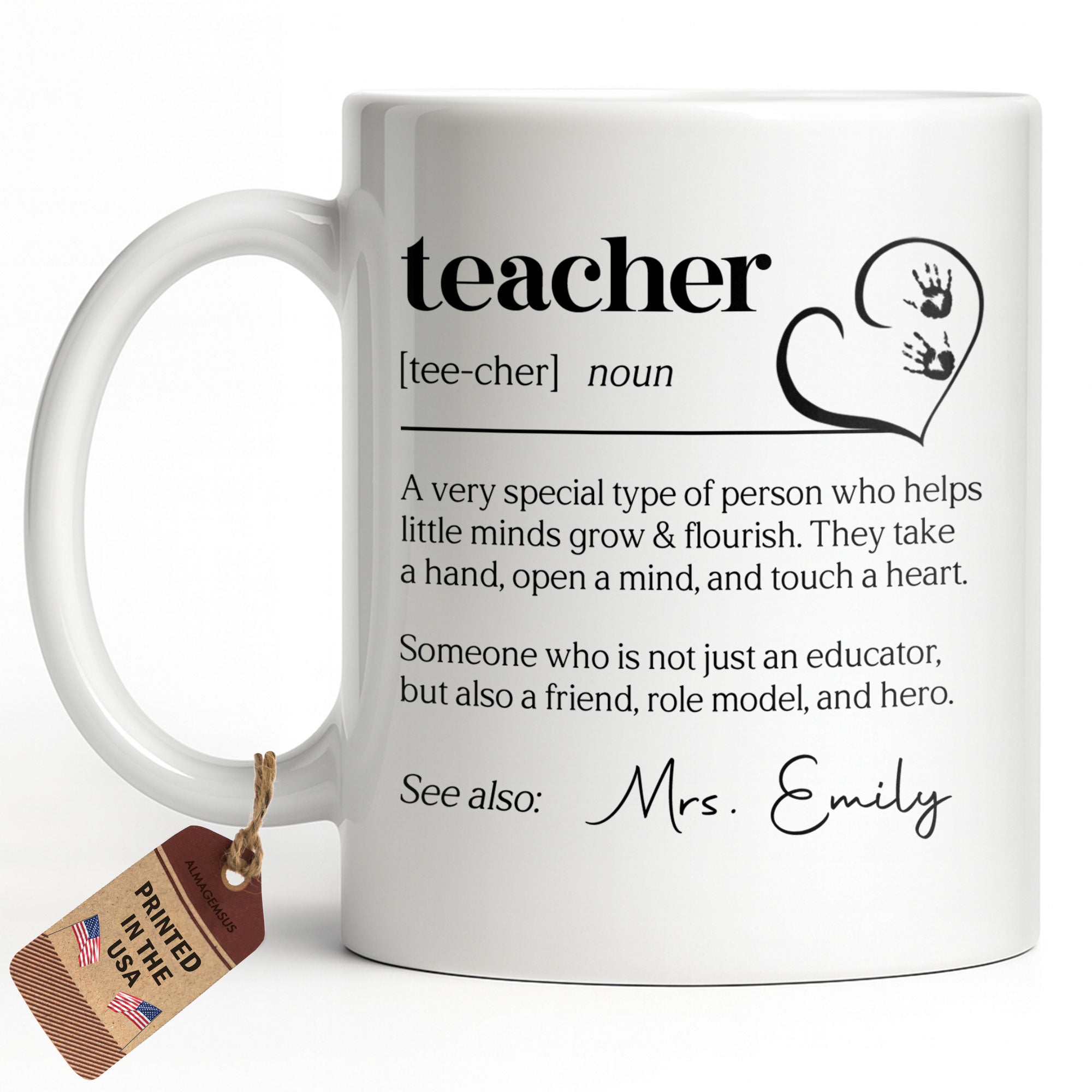 Personalized Teacher Coffee Mug Custom Definition Gift Idea Edge-to-edge Mug GradoCreations