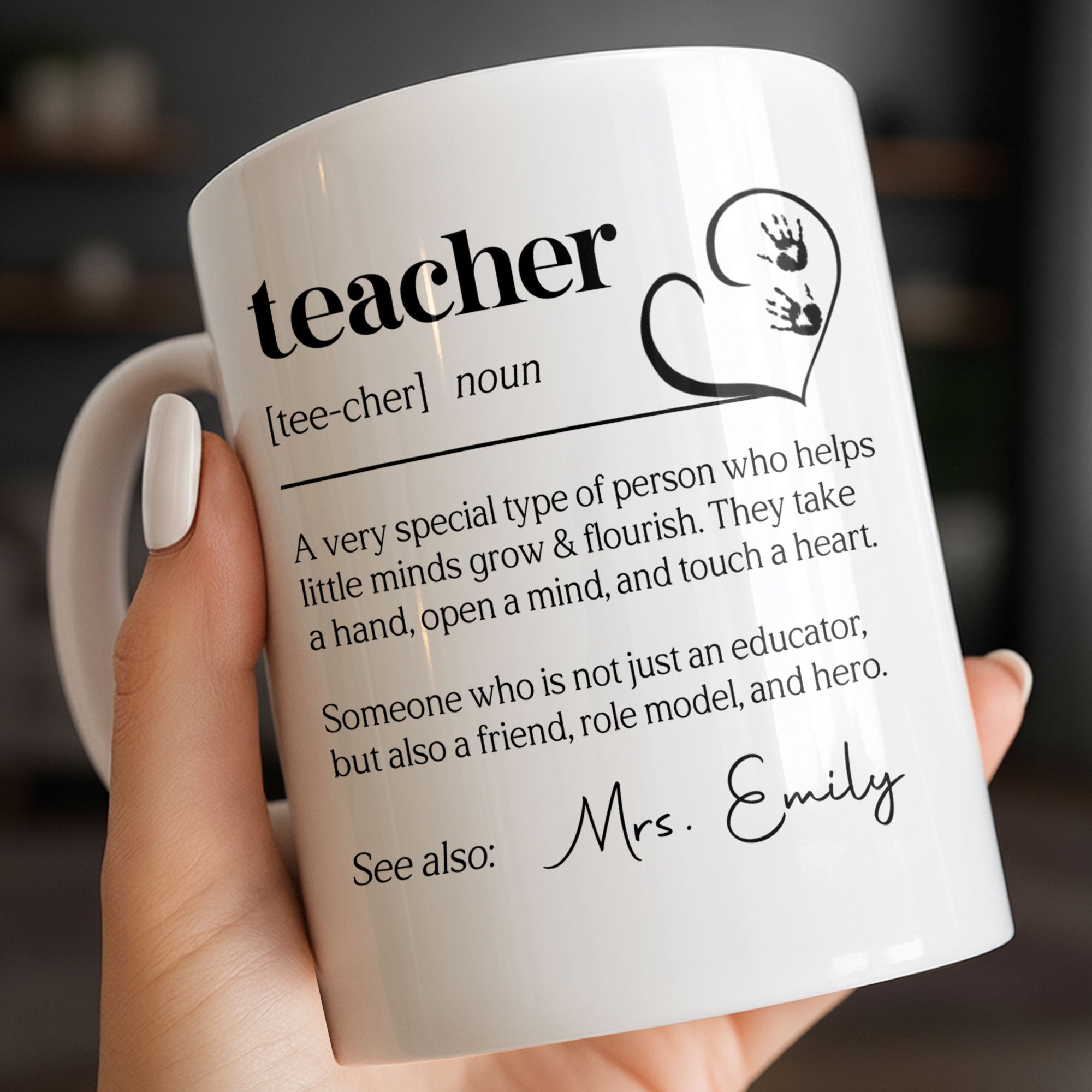 Personalized Teacher Coffee Mug Custom Definition Gift Idea Edge-to-edge Mug GradoCreations