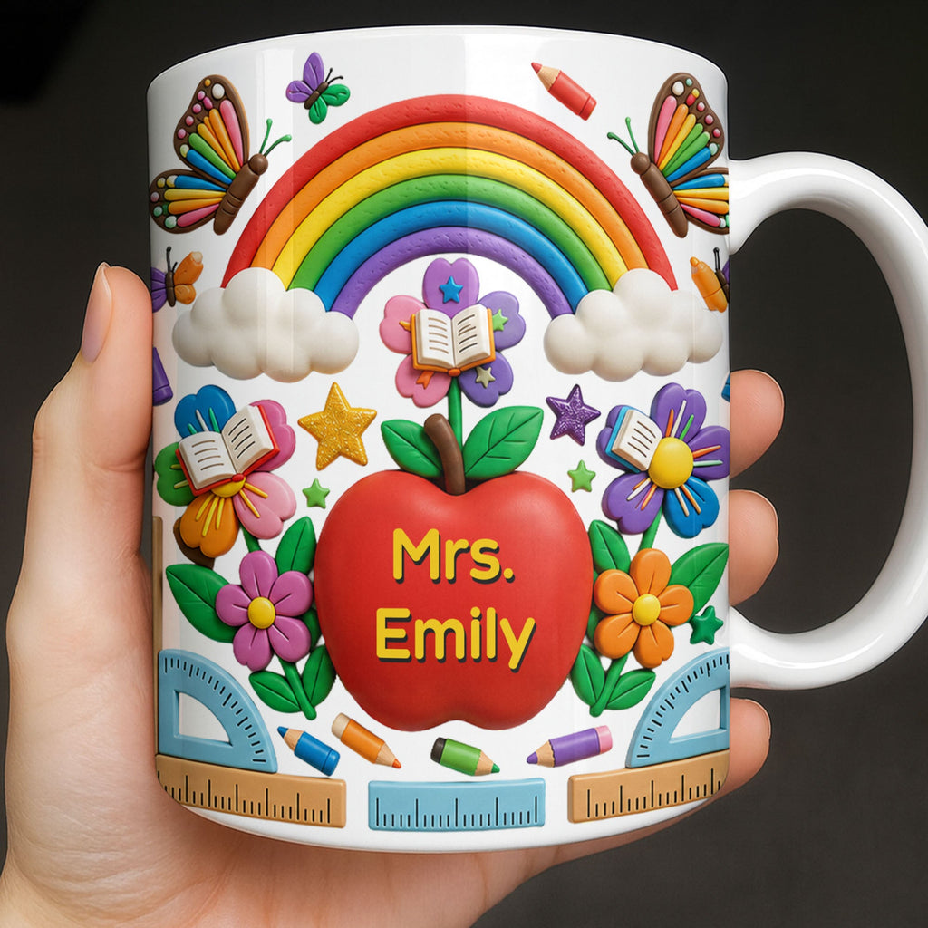 Personalized 3D Effect Apple Coffee Mug Gift for Teacher Edge-to-edge Mug GradoCreations