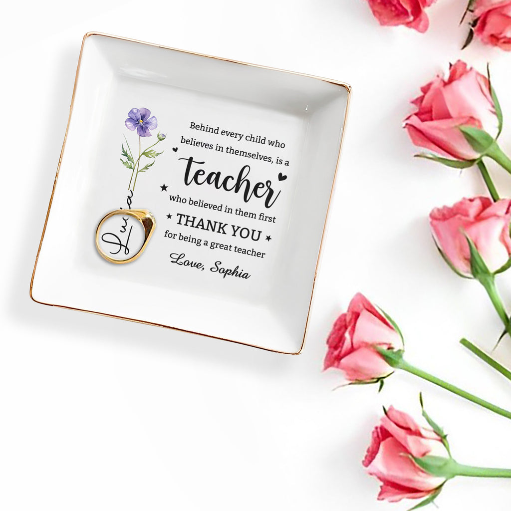Personalized Teacher Jewelry Dish Custom Ring Holder Gift Jewelry Dish GradoCreations