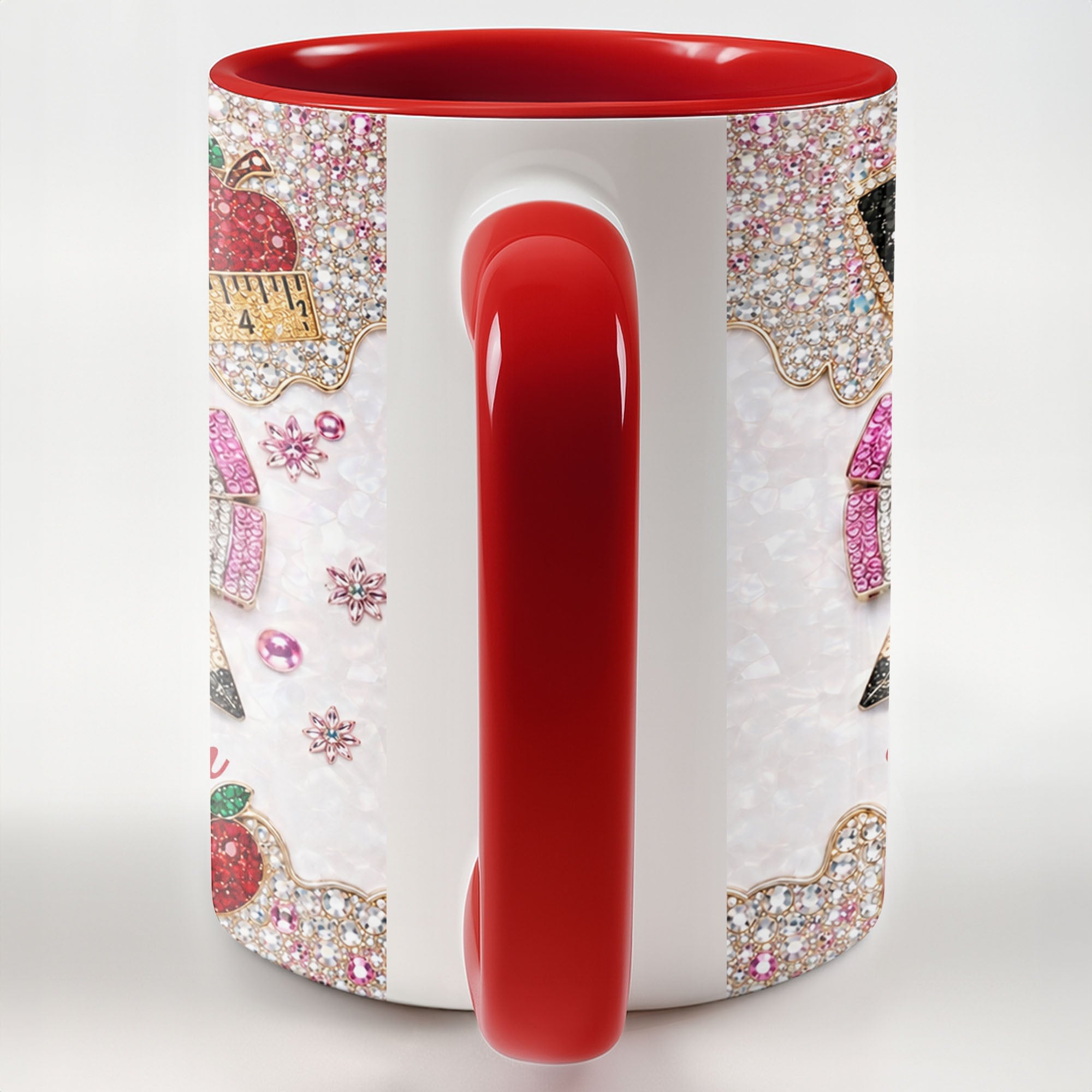 Personalized 3D Rhinestone Accent Mug Custom Name Teacher Gift Accent Mug GradoCreations