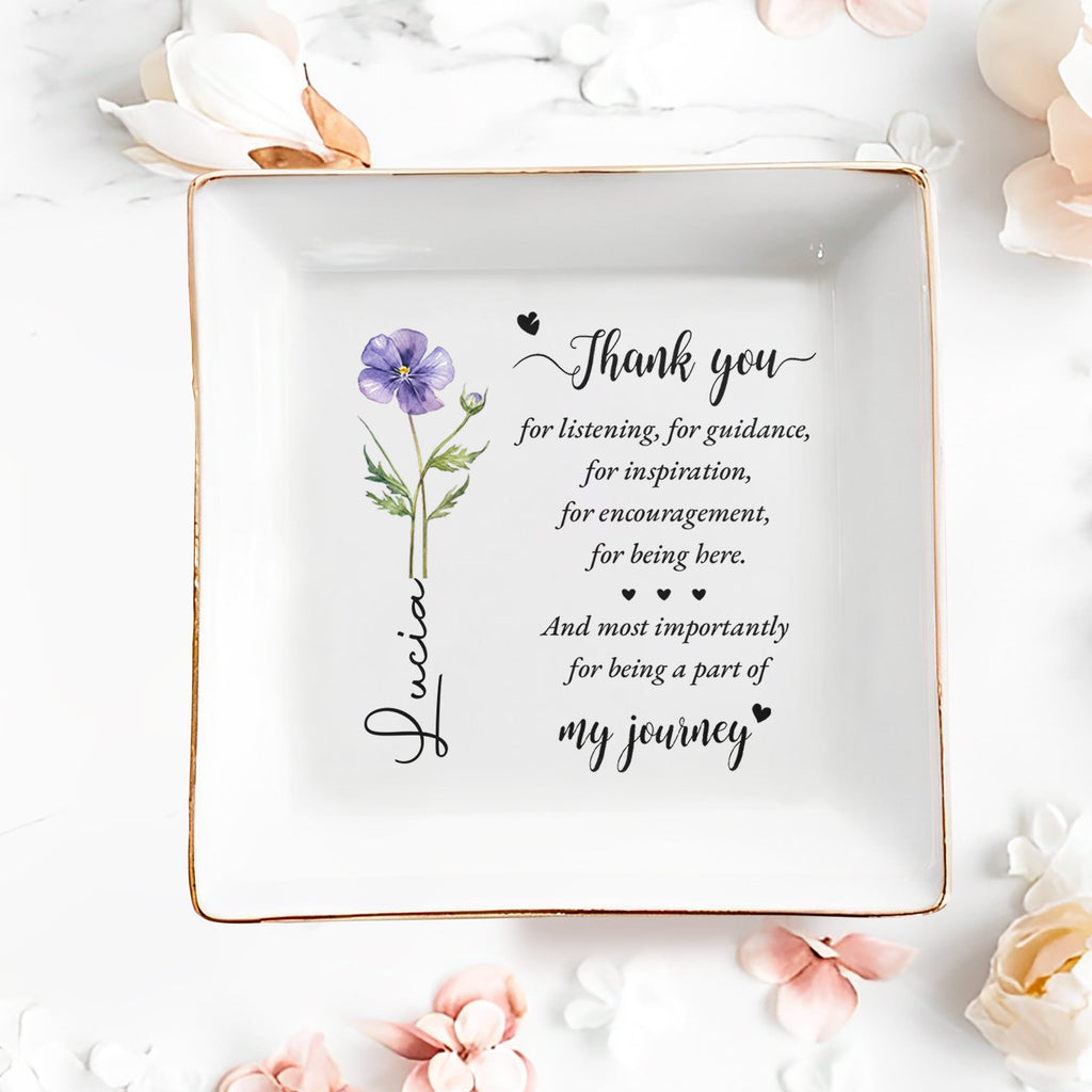 Personalized Ceramic Jewelry Dish Gift for Teacher Graduation Jewelry Dish GradoCreations