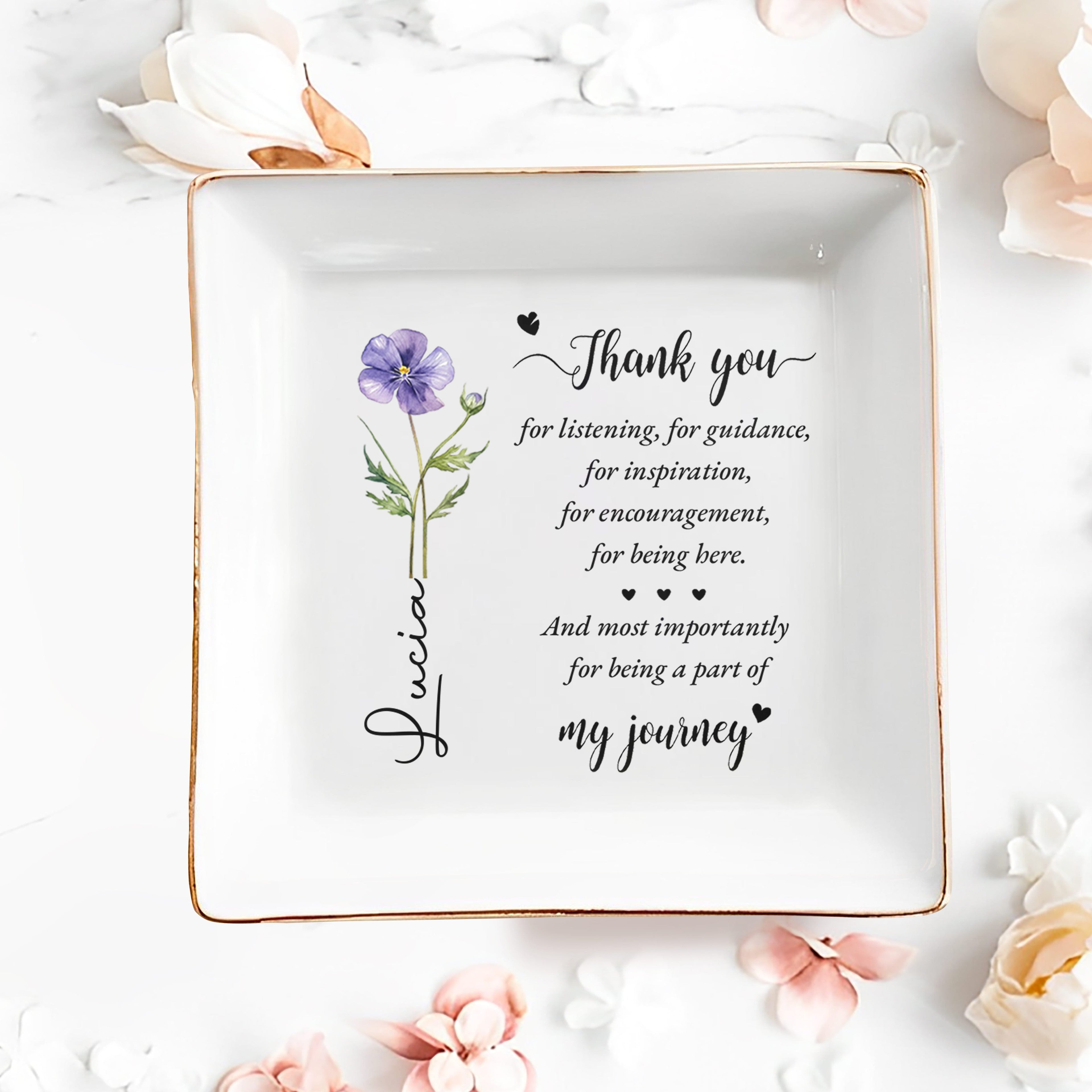 Personalized Ceramic Jewelry Dish Gift for Teacher Graduation Jewelry Dish GradoCreations