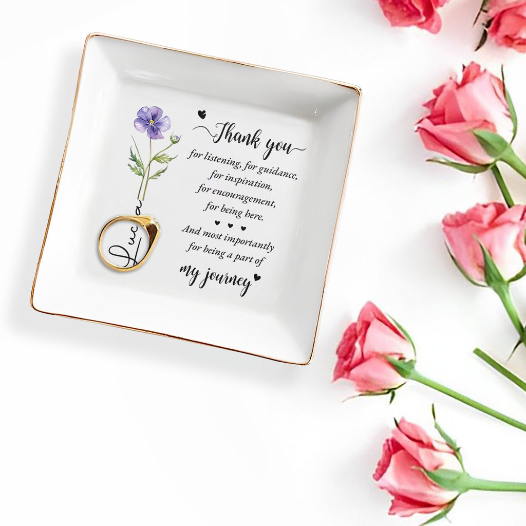 Personalized Ceramic Jewelry Dish Gift for Teacher Graduation Jewelry Dish GradoCreations