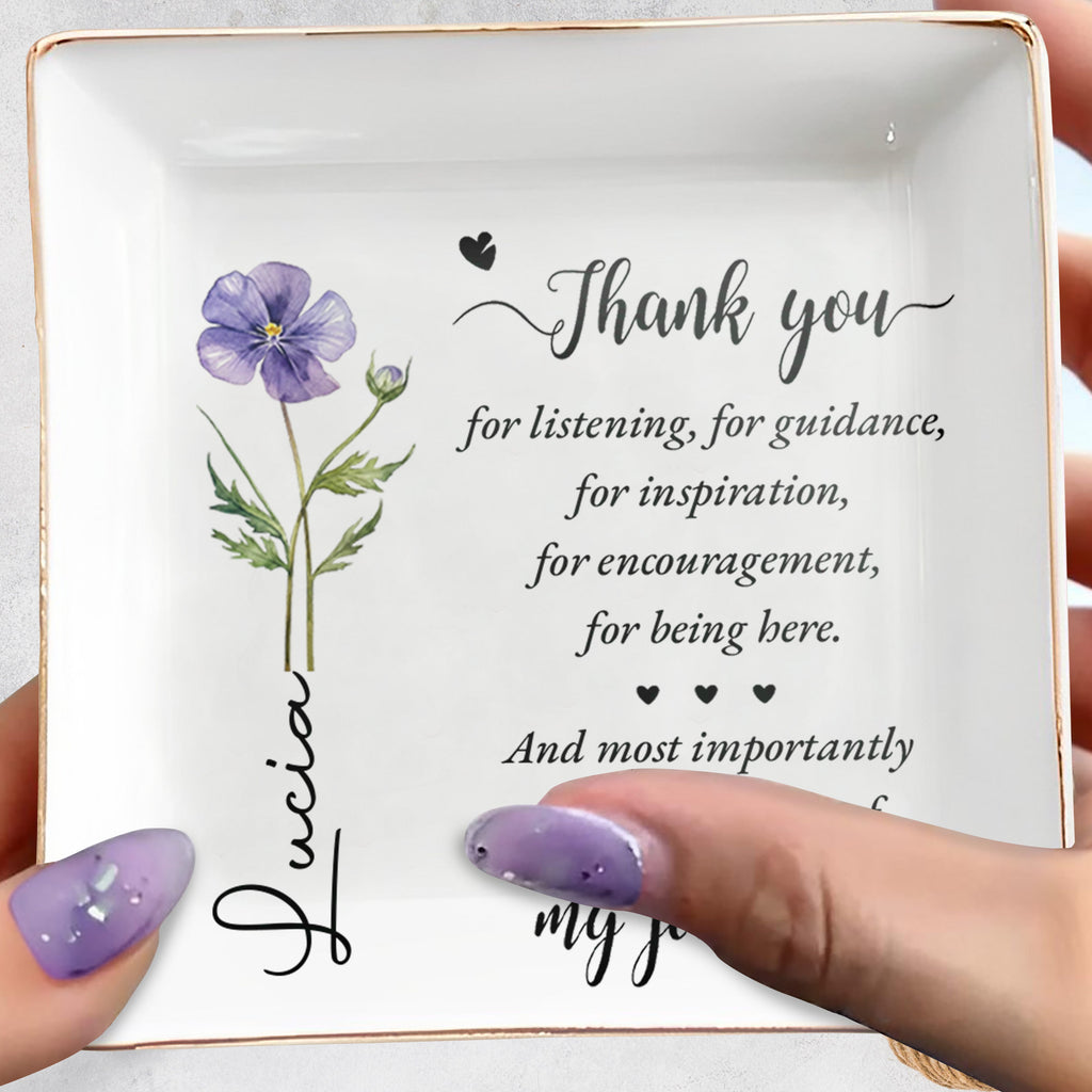 Personalized Ceramic Jewelry Dish Gift for Teacher Graduation Jewelry Dish GradoCreations