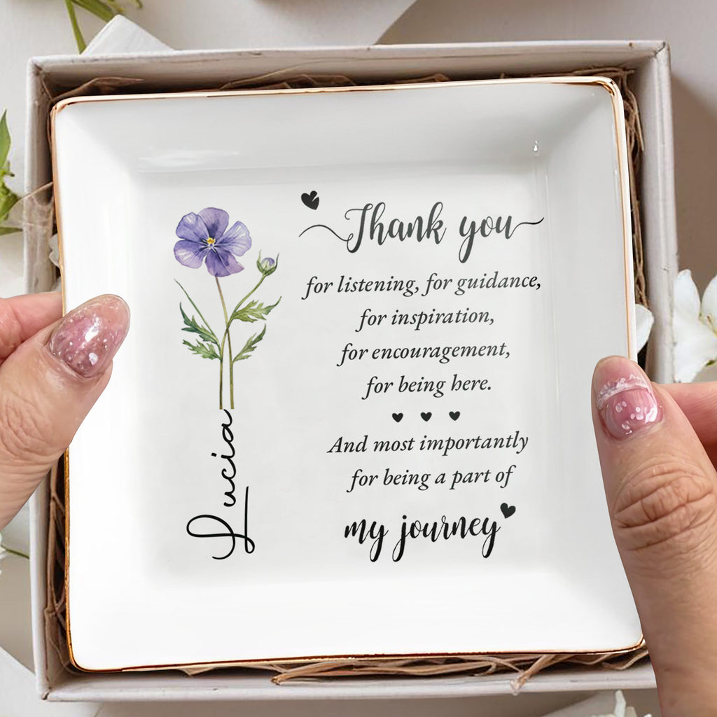 Personalized Ceramic Jewelry Dish Gift for Teacher Graduation Jewelry Dish GradoCreations