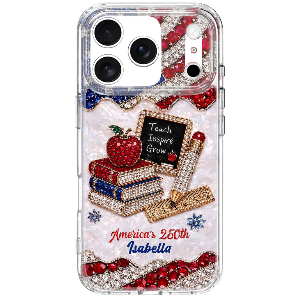 Personalized Clear Phone Case for Teachers Custom Name Gift Clear Phone Case GradoCreations