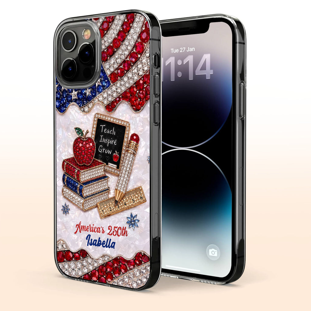 Personalized Clear Phone Case for Teachers Custom Name Gift Clear Phone Case GradoCreations