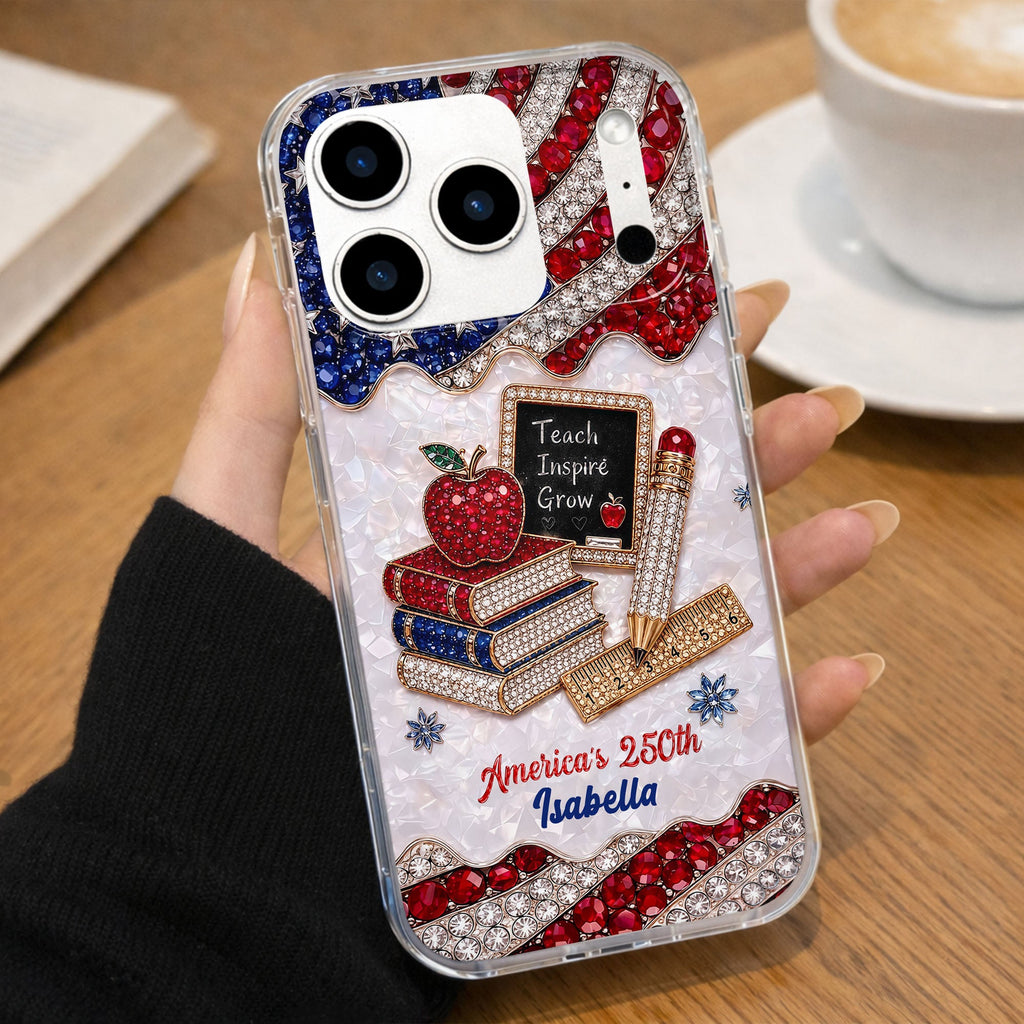 Personalized Clear Phone Case for Teachers Custom Name Gift Clear Phone Case GradoCreations