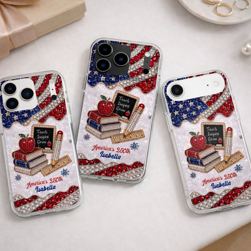 Personalized Clear Phone Case for Teachers Custom Name Gift Clear Phone Case GradoCreations