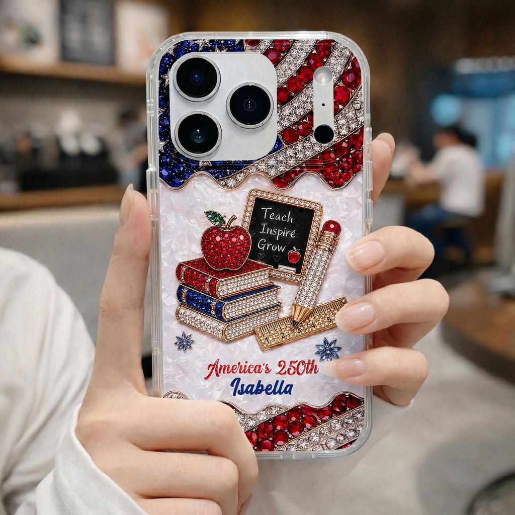 Personalized Clear Phone Case for Teachers Custom Name Gift Clear Phone Case GradoCreations