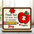 Personalized 2-Layer Wood Plaque Custom Thank You Gift for Teacher Wood Plaque GradoCreations