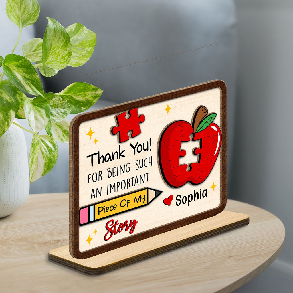 Personalized 2-Layer Wood Plaque Custom Thank You Gift for Teacher Wood Plaque GradoCreations