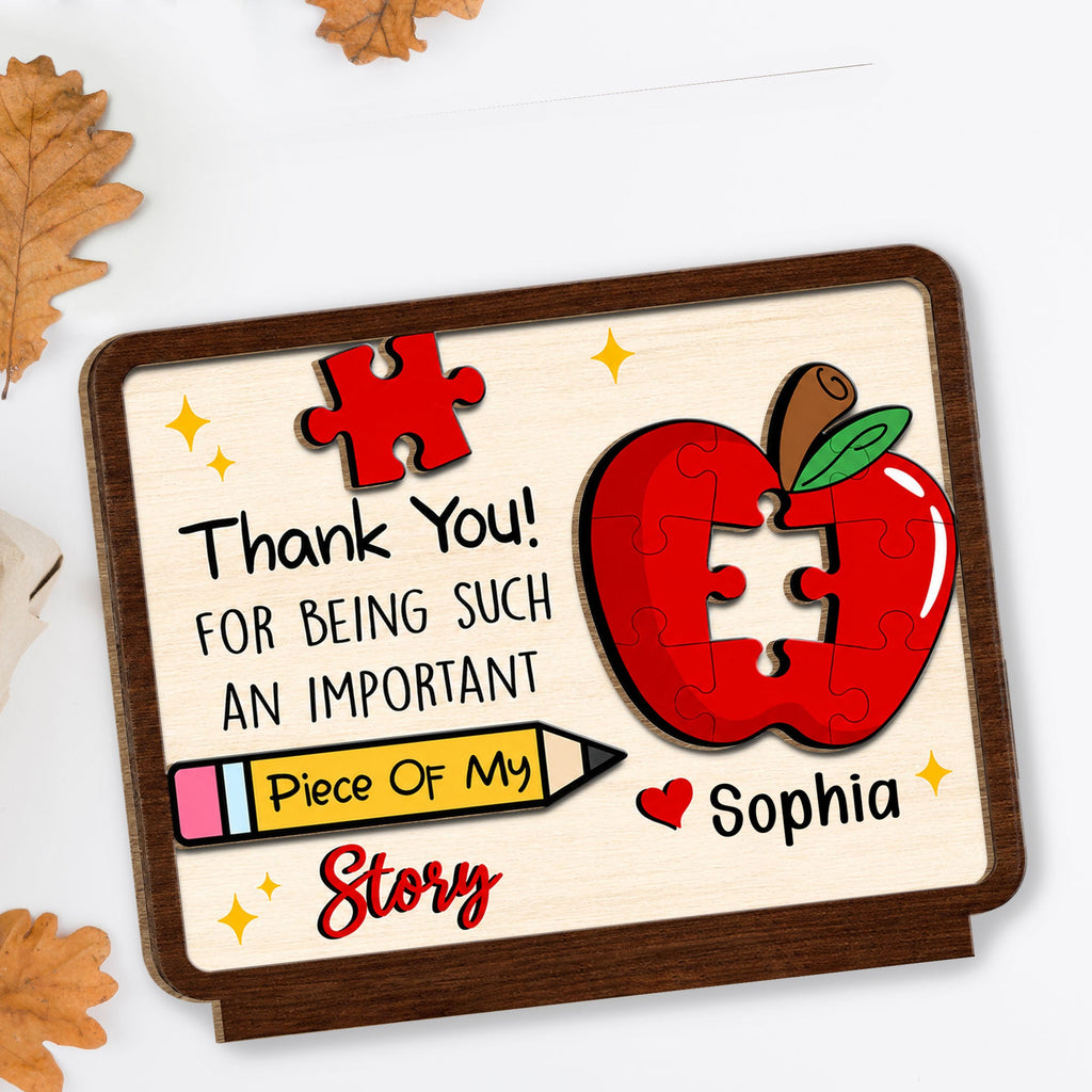 Personalized 2-Layer Wood Plaque Custom Thank You Gift for Teacher Wood Plaque GradoCreations