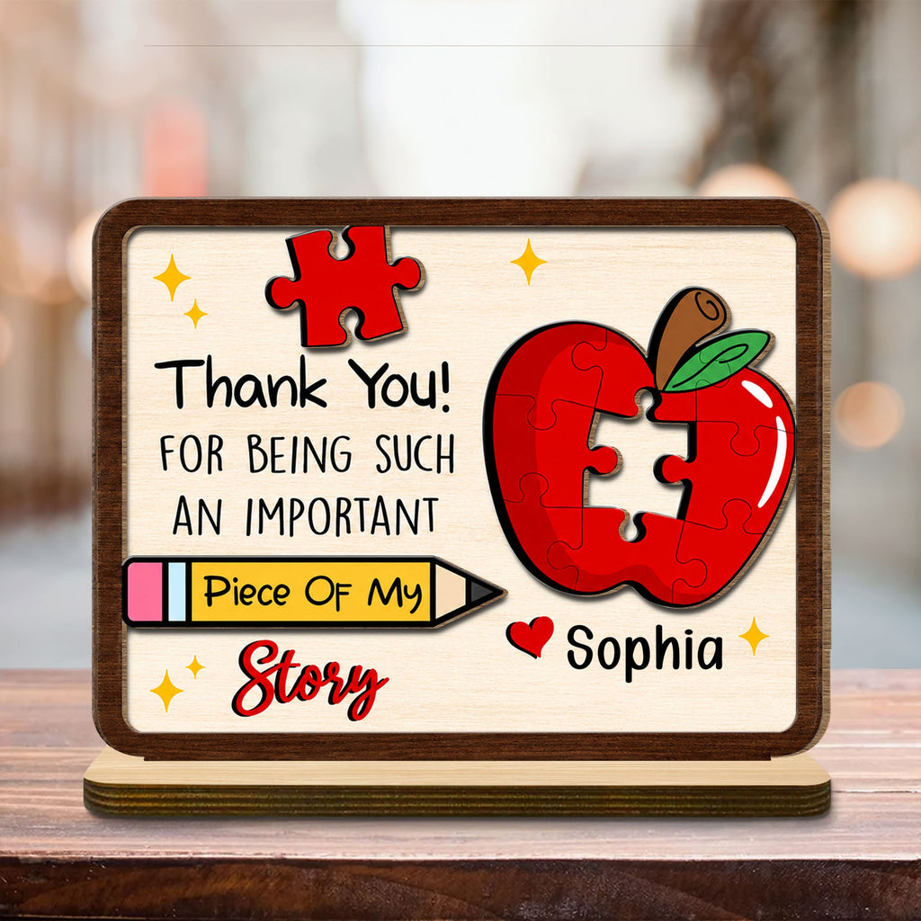 Personalized 2-Layer Wood Plaque Custom Thank You Gift for Teacher Wood Plaque GradoCreations