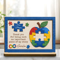 Personalized Apple Puzzle Wood Plaque Custom Name Gift for Teacher Wood Plaque GradoCreations