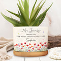 Personalized Ceramic Plant Pot Custom Birth Month Flowers Gift for Teachers Ceramic Plant Pot GradoCreations