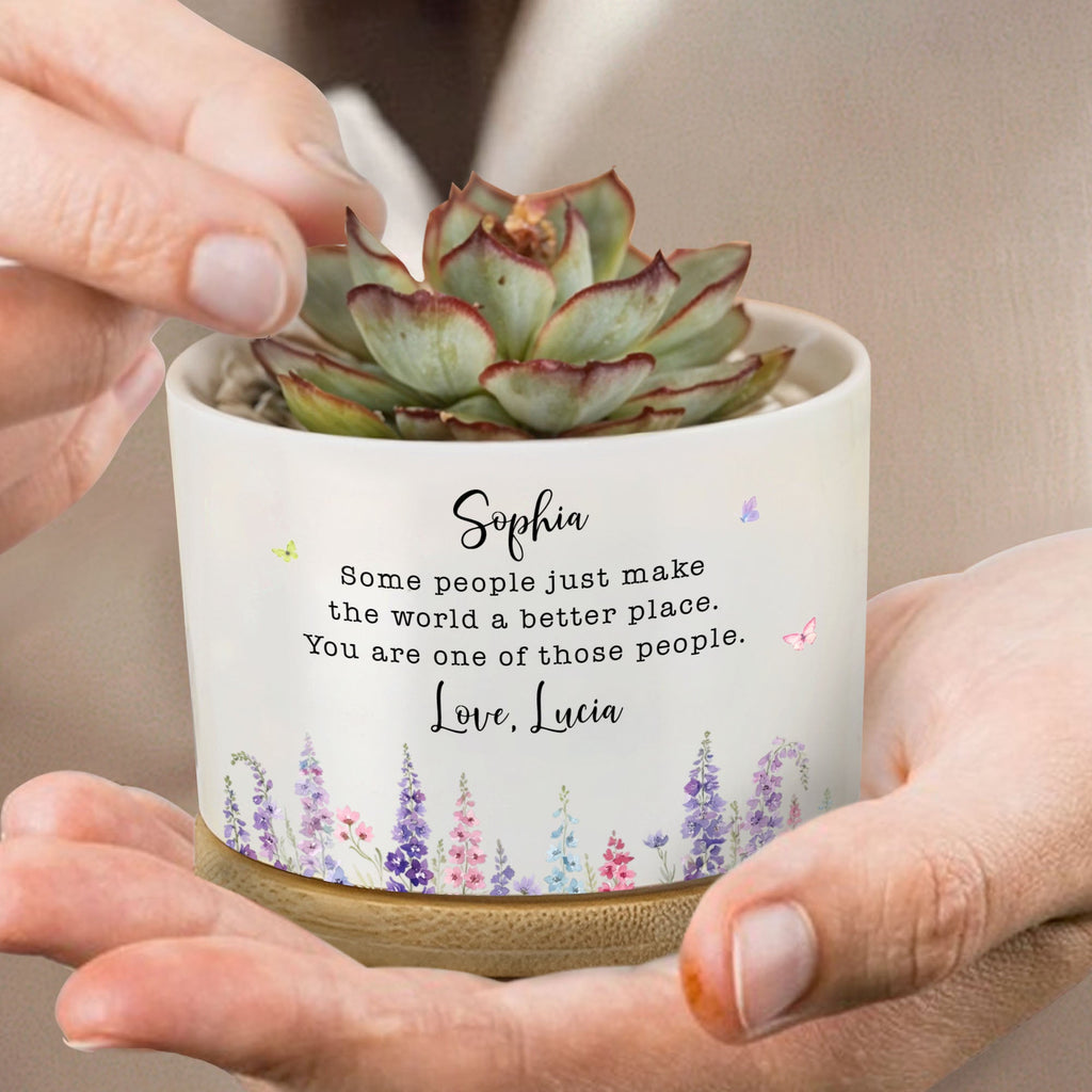 Personalized Ceramic Plant Pot Custom Name Gift for Mom Ceramic Plant Pot GradoCreations