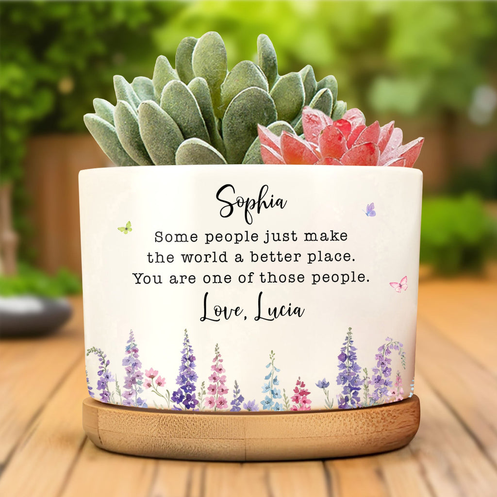 Personalized Ceramic Plant Pot Custom Name Gift for Mom Ceramic Plant Pot GradoCreations