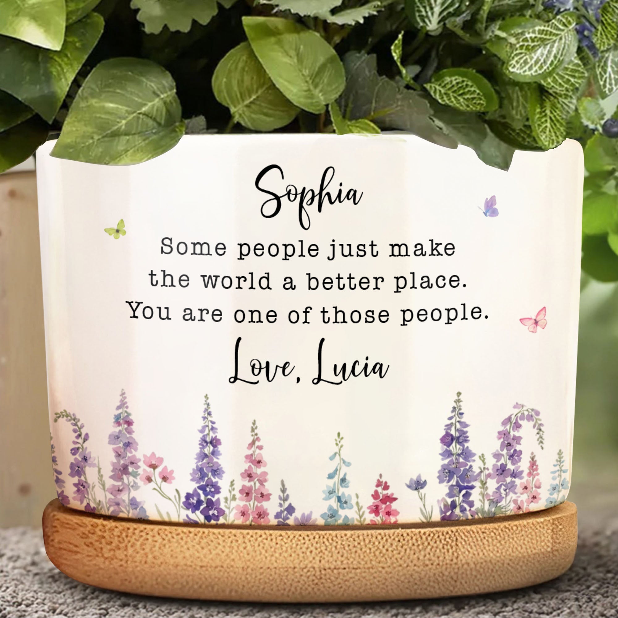 Personalized Ceramic Plant Pot Custom Name Gift for Mom Ceramic Plant Pot GradoCreations