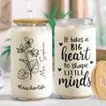 Personalized Clear Glass Can Custom Name Teacher Gift Idea Clear Glass Can GradoCreations