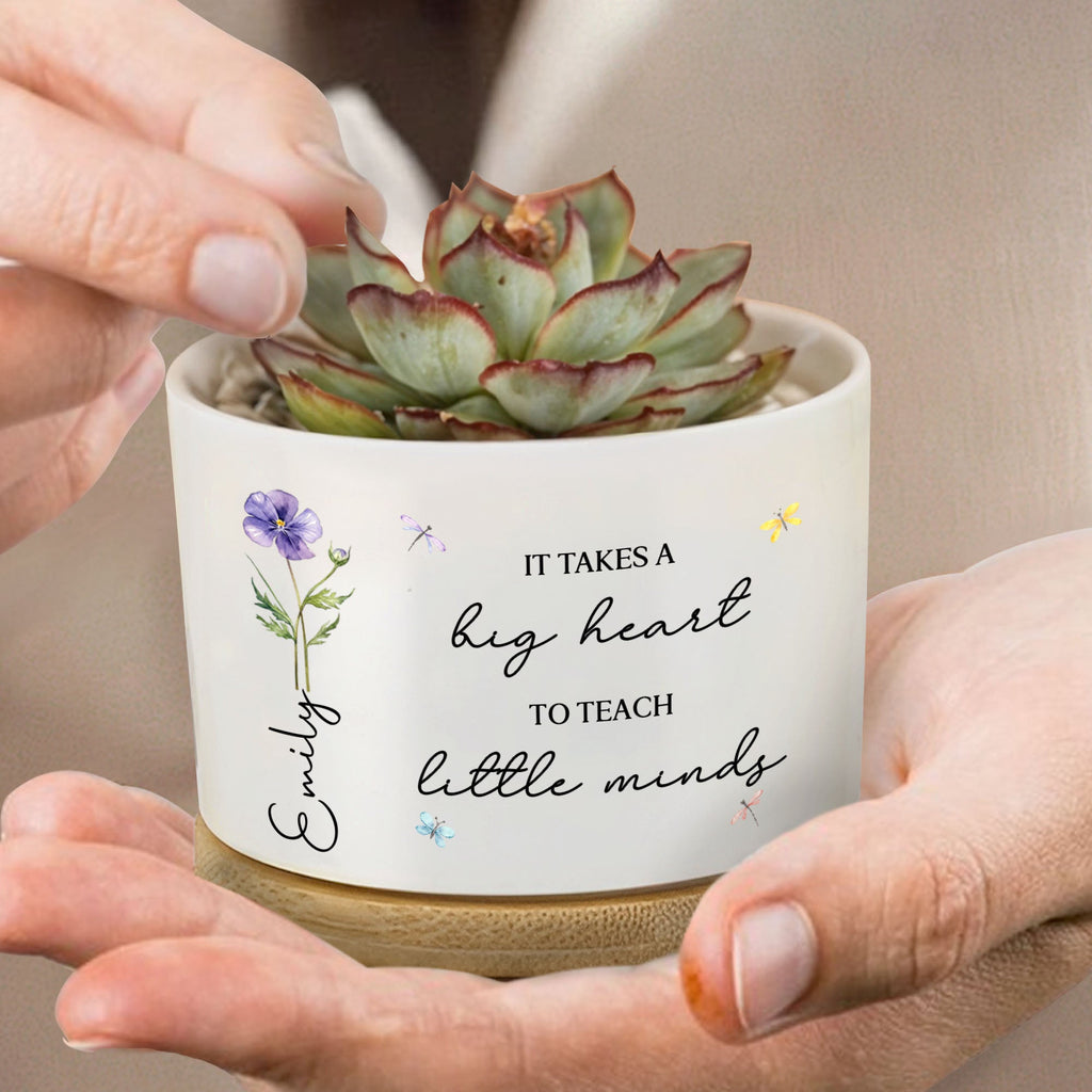 Personalized Ceramic Plant Pot Custom Teacher Gift Idea Ceramic Plant Pot GradoCreations