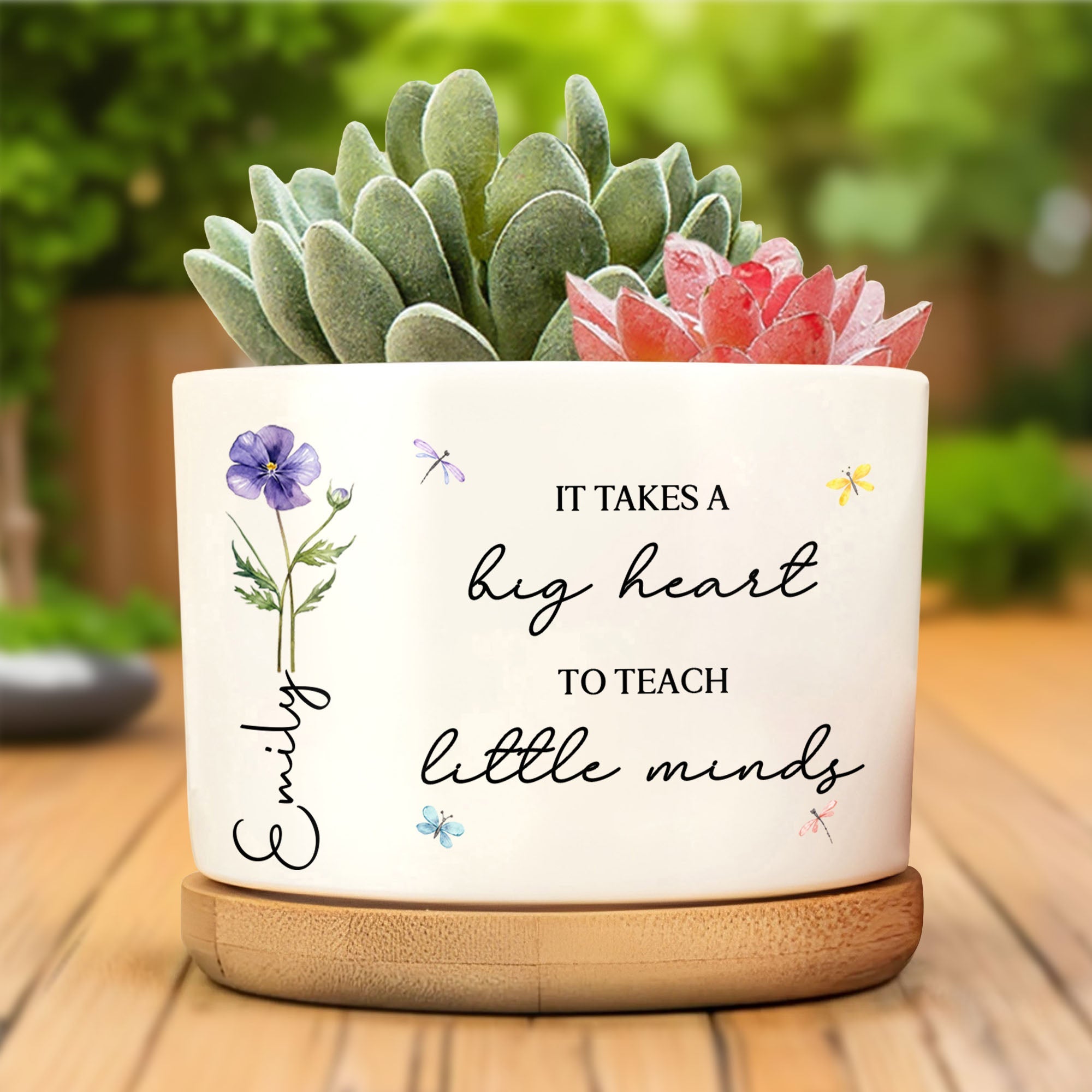 Personalized Ceramic Plant Pot Custom Teacher Gift Idea Ceramic Plant Pot GradoCreations