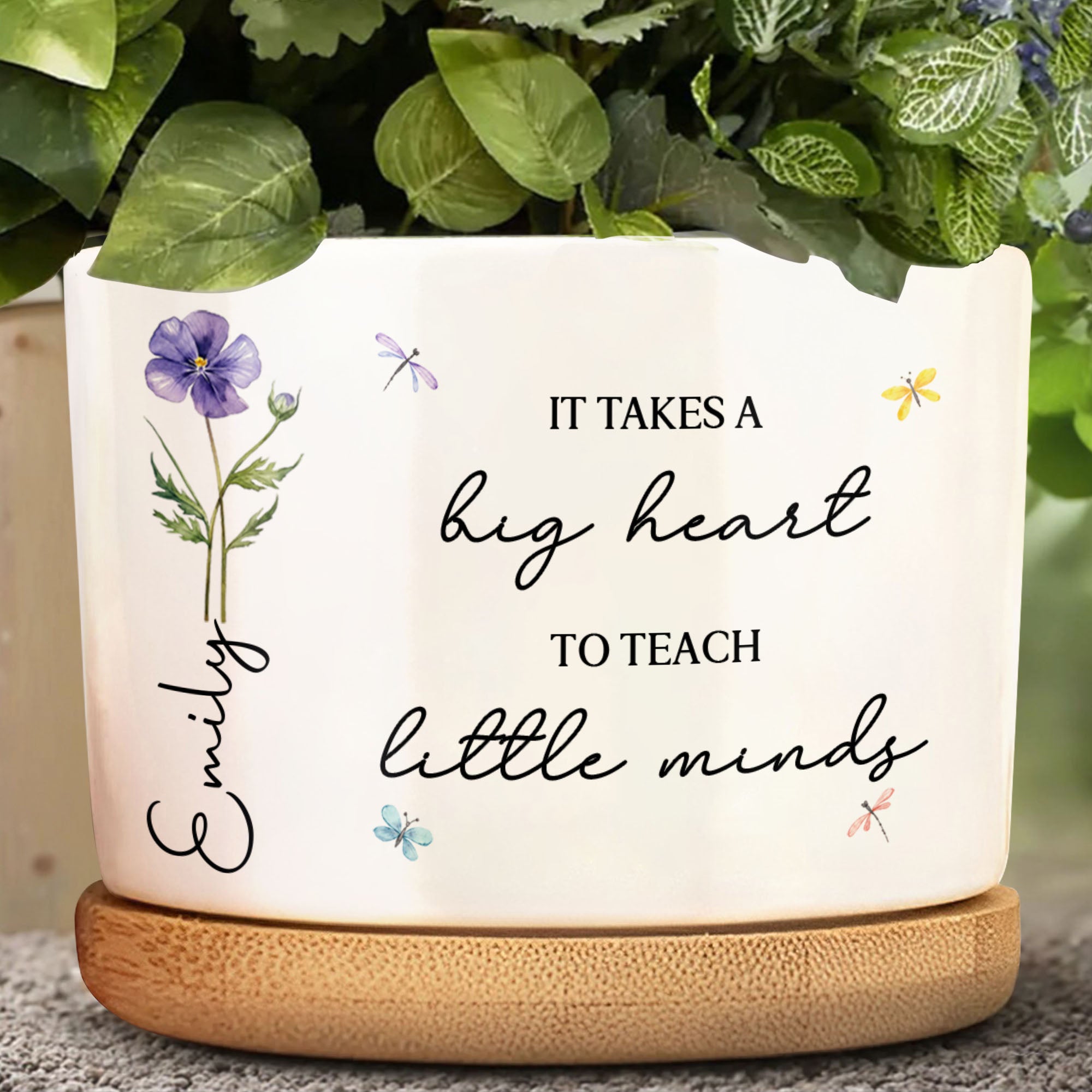 Personalized Ceramic Plant Pot Custom Teacher Gift Idea Ceramic Plant Pot GradoCreations