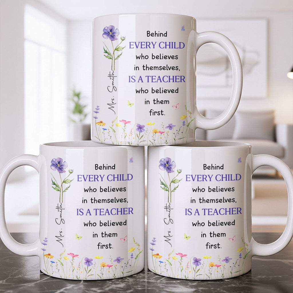 Personalized Teacher Coffee Mug Custom Name Gift for Educators Edge-to-edge Mug GradoCreations