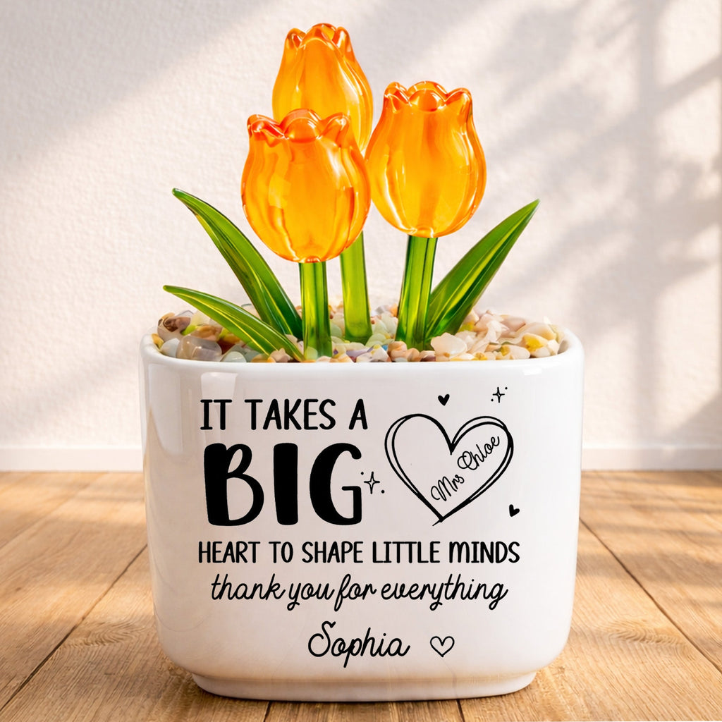 Personalized Custom Glass Tulip Flowers Gift for Teachers Glass Tulip GradoCreations