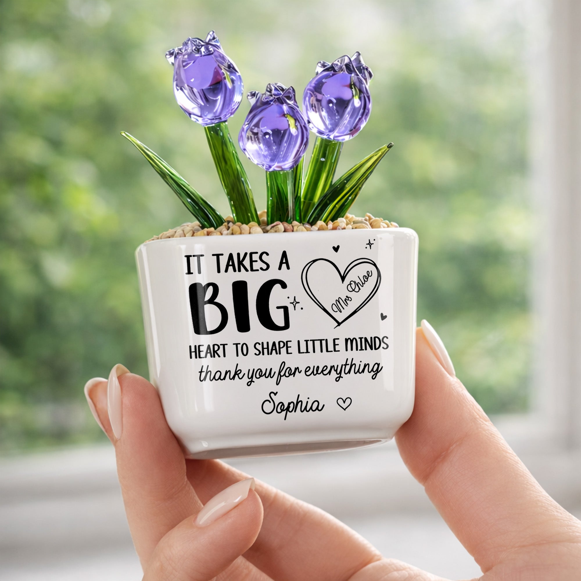 Personalized Custom Glass Tulip Flowers Gift for Teachers Glass Tulip GradoCreations