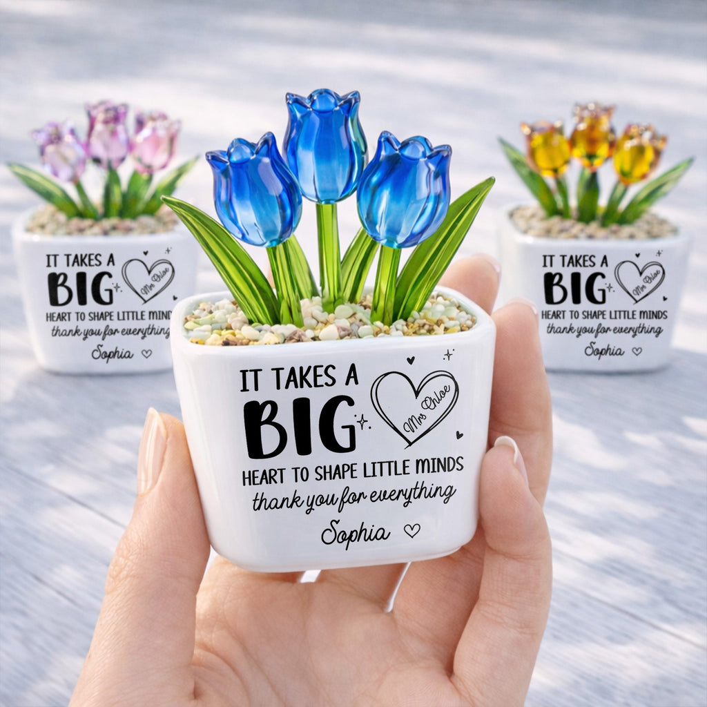 Personalized Custom Glass Tulip Flowers Gift for Teachers Glass Tulip GradoCreations
