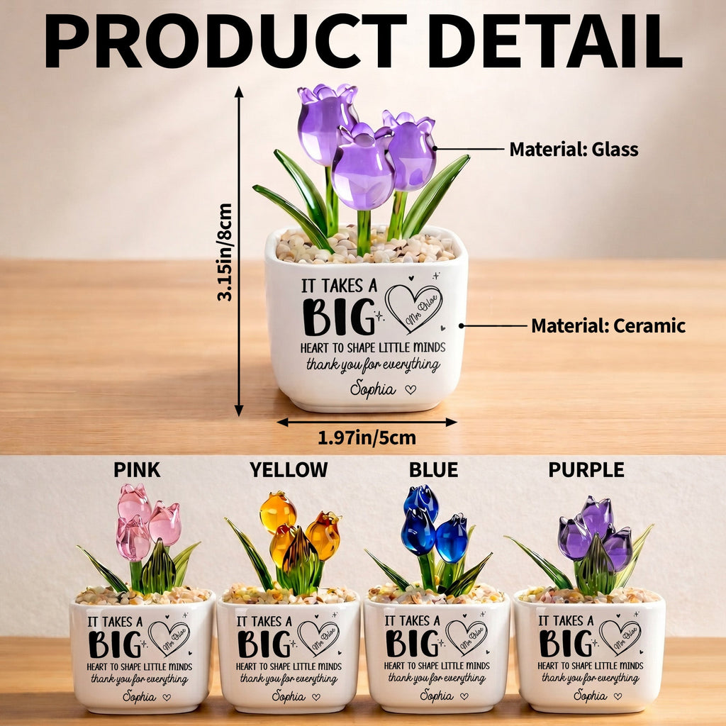 Personalized Custom Glass Tulip Flowers Gift for Teachers Glass Tulip GradoCreations