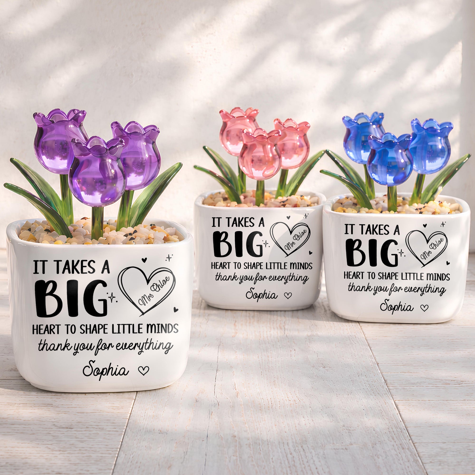 Personalized Custom Glass Tulip Flowers Gift for Teachers Glass Tulip GradoCreations