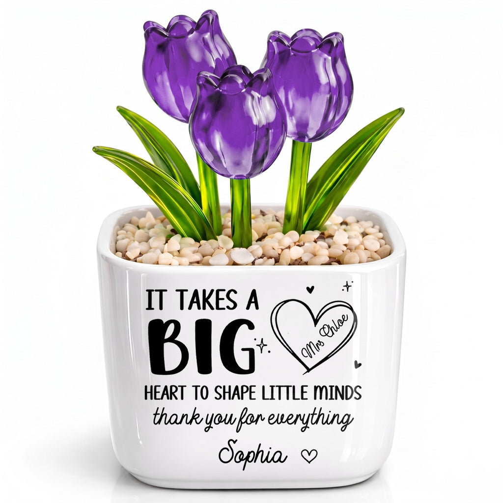 Personalized Custom Glass Tulip Flowers Gift for Teachers Glass Tulip GradoCreations