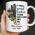 Personalized Teacher Coffee Mug Custom Name Sunflower Gift Edge-to-edge Mug GradoCreations