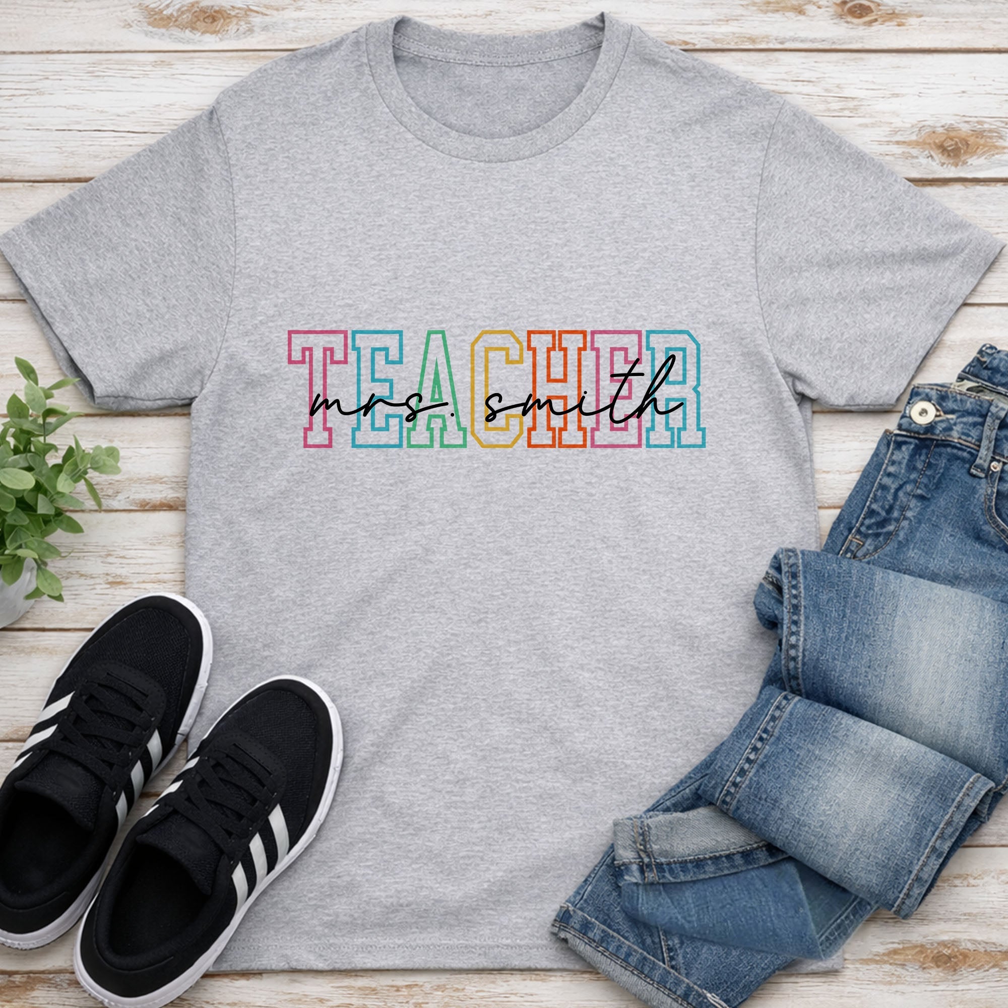 Personalized Teacher T-shirt Hoodie Custom Name Gift Idea Shirt GradoCreations