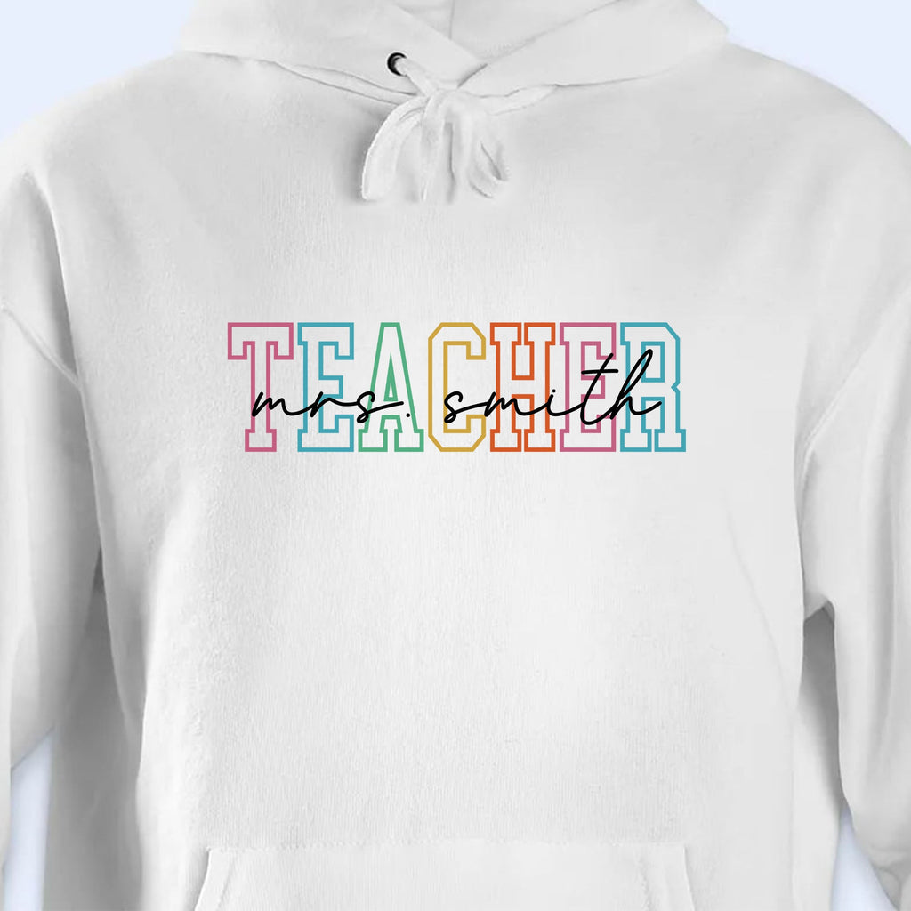 Personalized Teacher T-shirt Hoodie Custom Name Gift Idea Shirt GradoCreations