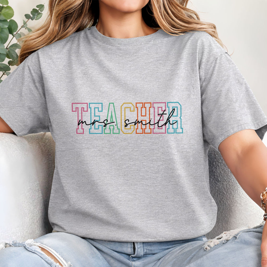 Personalized Teacher T-shirt Hoodie Custom Name Gift Idea Shirt GradoCreations