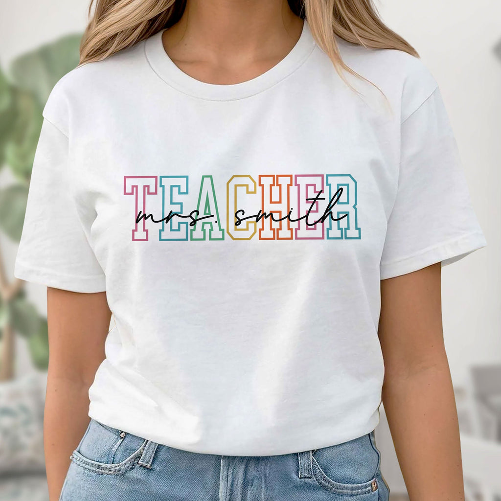 Personalized Teacher T-shirt Hoodie Custom Name Gift Idea Shirt GradoCreations
