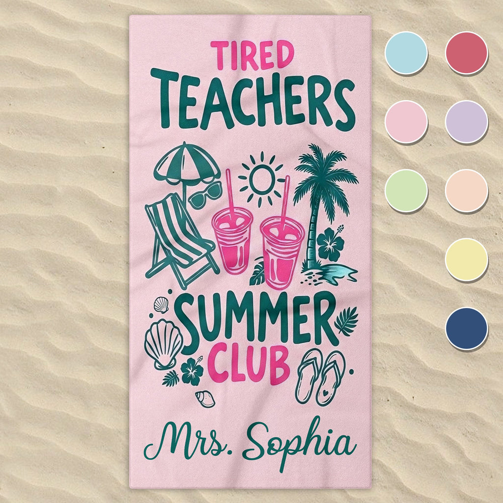 Personalized Microfiber Beach Towel for Teachers Summer Gift Beach Towels GradoCreations