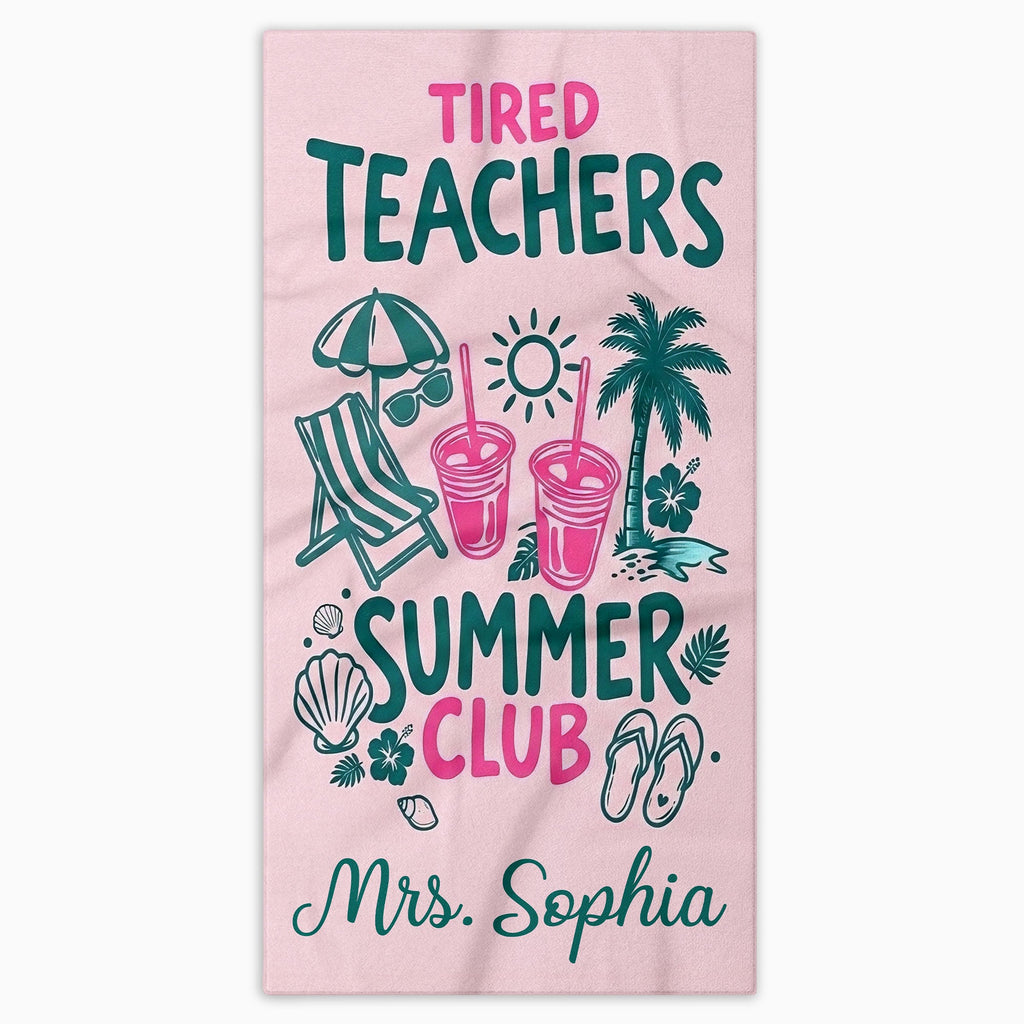 Personalized Microfiber Beach Towel for Teachers Summer Gift Beach Towels GradoCreations