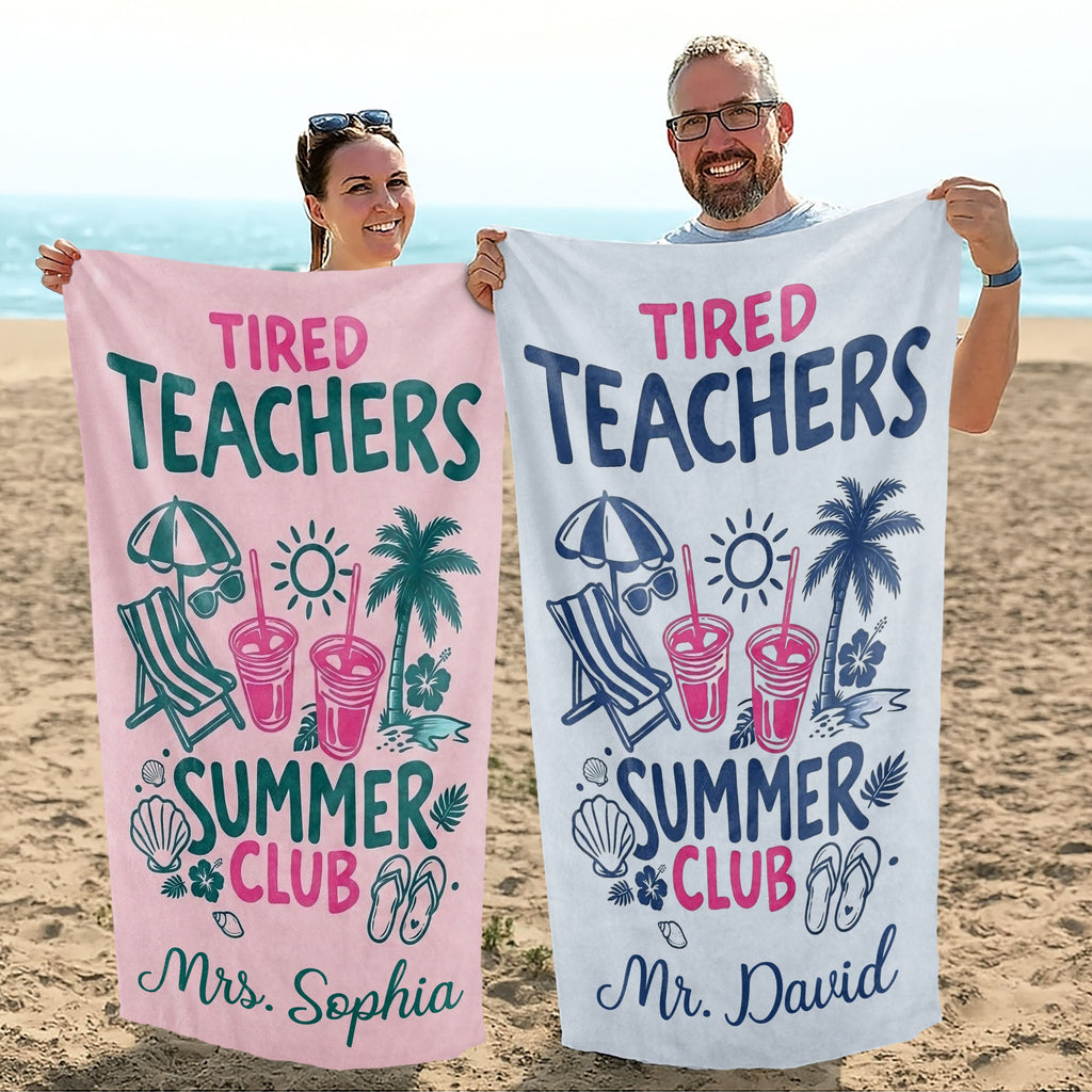 Personalized Microfiber Beach Towel for Teachers Summer Gift Beach Towels GradoCreations