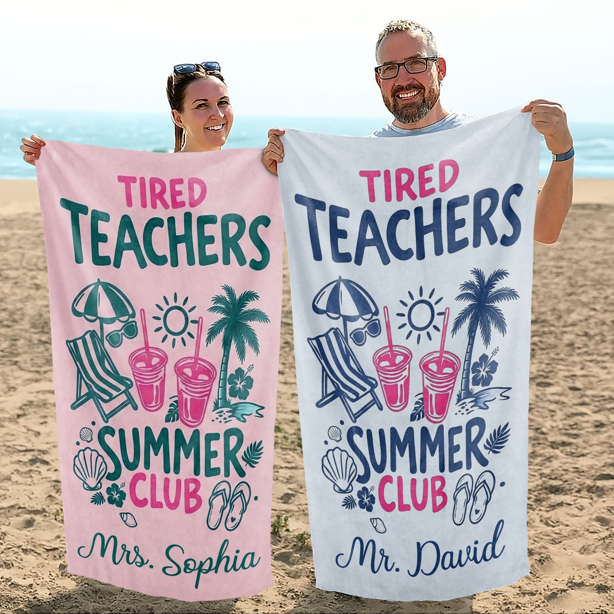 Personalized Microfiber Beach Towel for Teachers Summer Gift Beach Towels GradoCreations