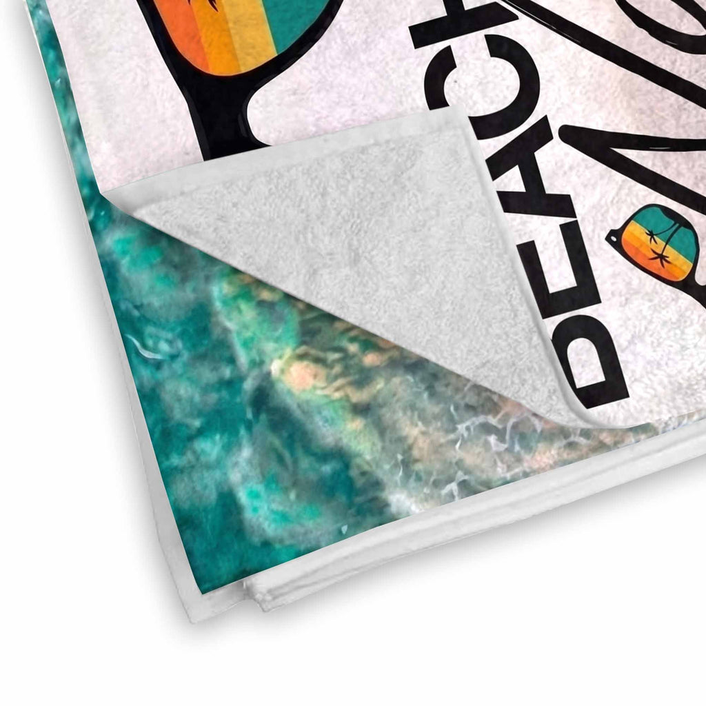 Personalized Beach Towel Custom Name Retro Design Gift for Teacher Beach Towels GradoCreations