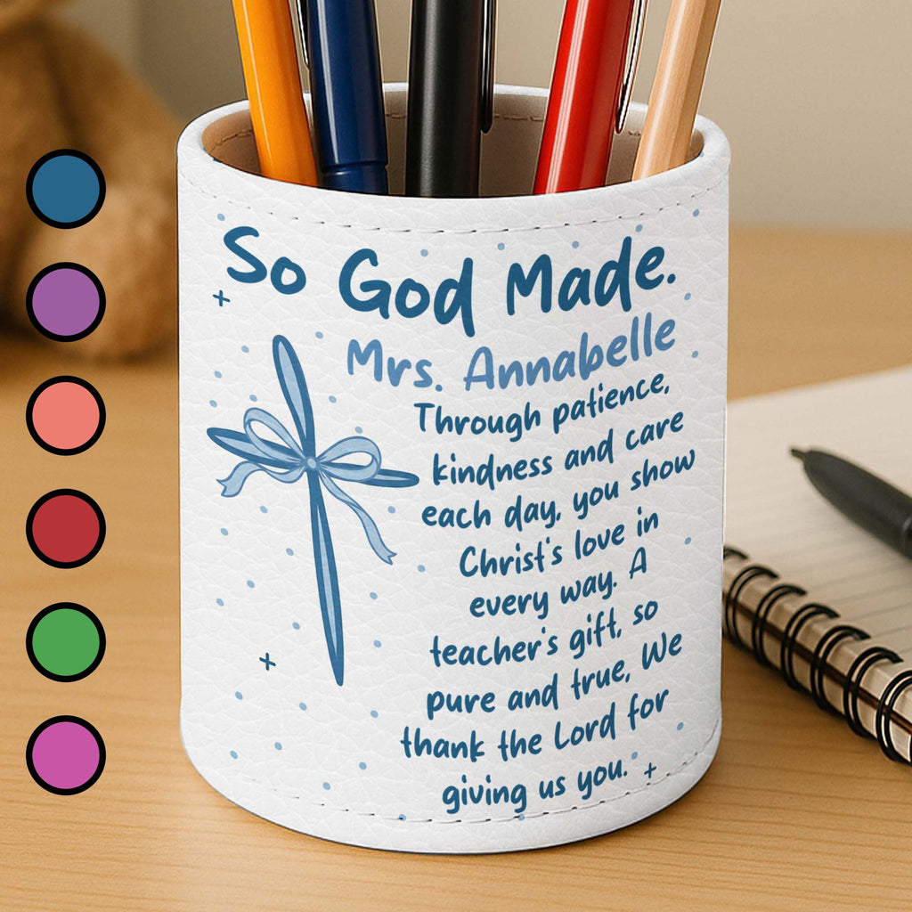 Personalized PU Leather Pen Holder Custom Name Gift for Teacher Pen Holders GradoCreations
