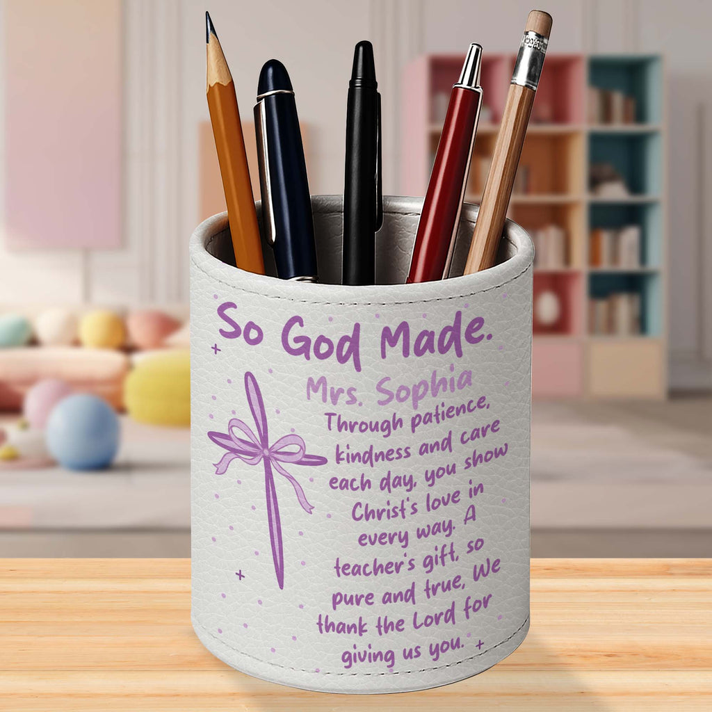 Personalized PU Leather Pen Holder Custom Name Gift for Teacher Pen Holders GradoCreations